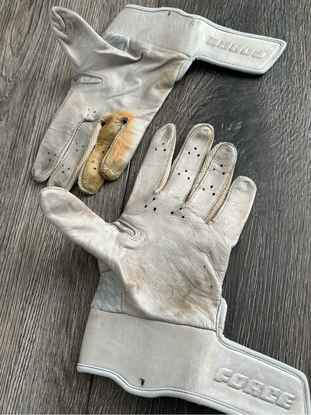 Nike White Gloves with Black Swoosh